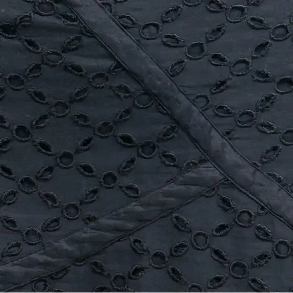 Maxmara Weekend Eyelet Broderie-Anglaise Ruffle Asymmetric Skirt Size M Black - Picture 4 of 14